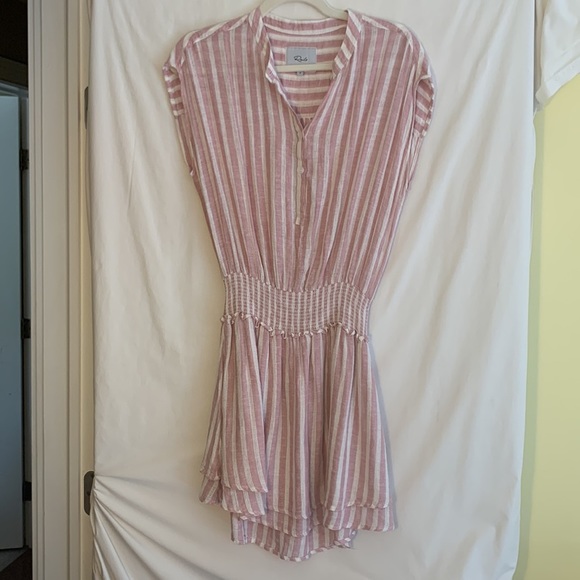Rails Angelina linen dress rose stripe S - Picture 11 of 12